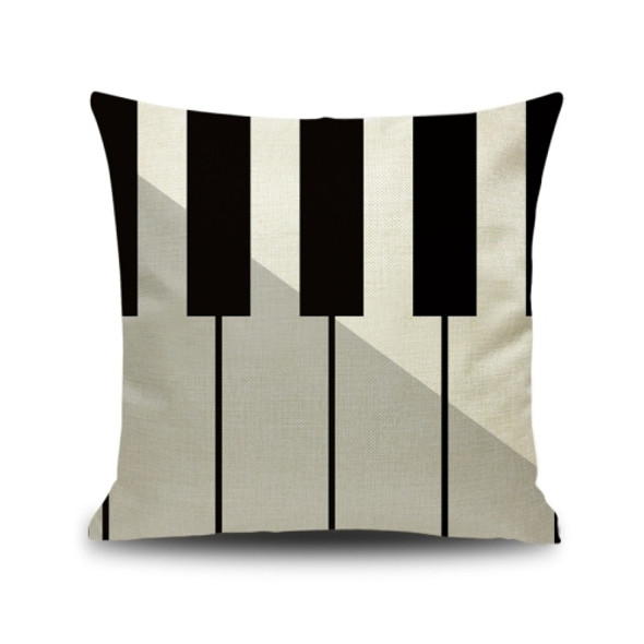 2 PCS Piano Note Digital Printed Linen Pillowcase Without Pillow Core, Size: 45x45cm(9)