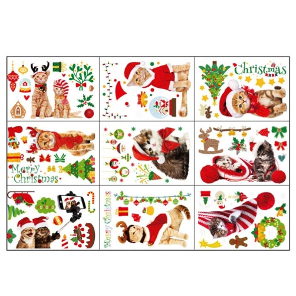 2 Sets Cartoon Christmas Window Stickers Show Window Living Room StaticChristmas Decoration Wall Stickers(2312)