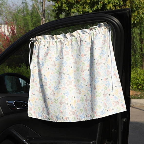 Car Curtains Cotton Car Suction Cup Sunshade Sun Protection Thermal Curtain(Bunny)