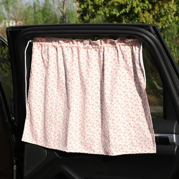 Car Curtains Cotton Car Suction Cup Sunshade Sun Protection Thermal Curtain(Pink Peach Heart)