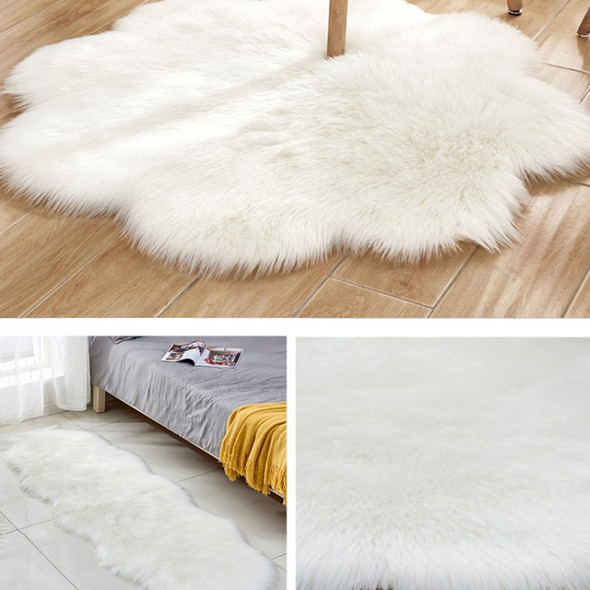 Diameter 90CM Home Furnishing Imitation Wool Carpet Bedroom Living Room Floor Mat Bay Window Cushion Office Chair Cushion Sofa Cushion(White)