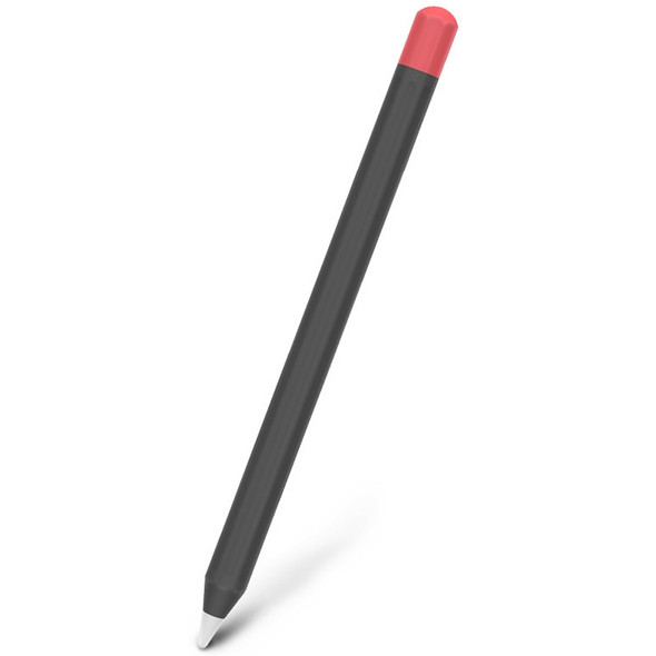 For Apple Pencil 2 Stylus Touch Pen Split Contrast Color Silicone Protective Case(Classic Red and Black)