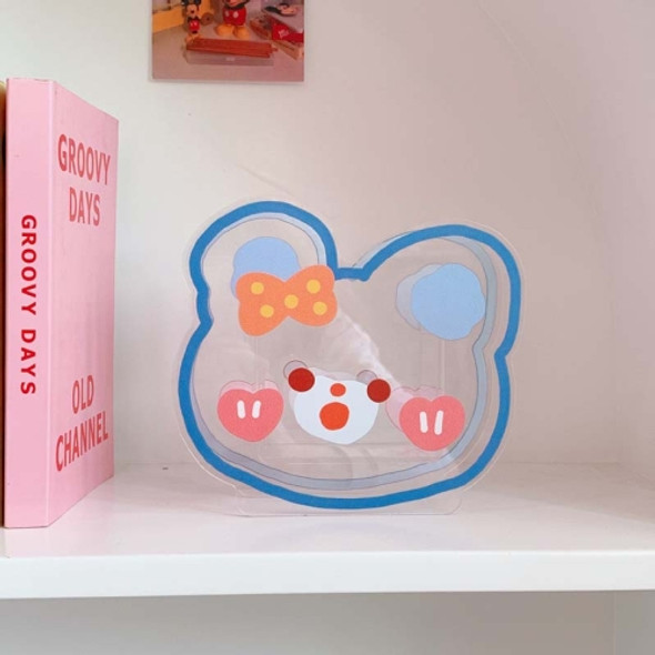 3 PCS Y35 Cartoon Student Desktop Pen Holder Multifunctional Office Stationery Cosmetics Transparent Storage Tube(Soft Cute Bear)