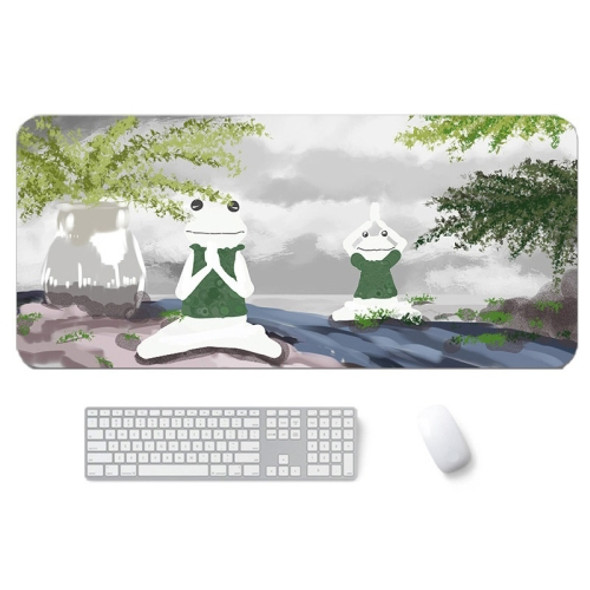 300x700x3mm illustration Cartoon Pattern Waterproof Non-Slip Mouse Pad(Practicing Yoga Frog)
