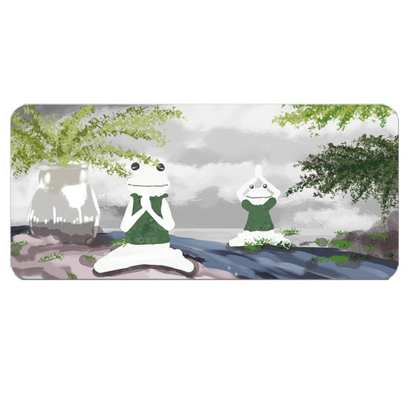 300x700x3mm illustration Cartoon Pattern Waterproof Non-Slip Mouse Pad(Practicing Yoga Frog)