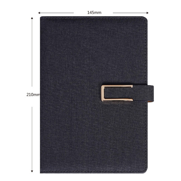 2 PCS Business Notebook Cloth Pattern PU Office Notebook, Specification: A5(Dark Gray)