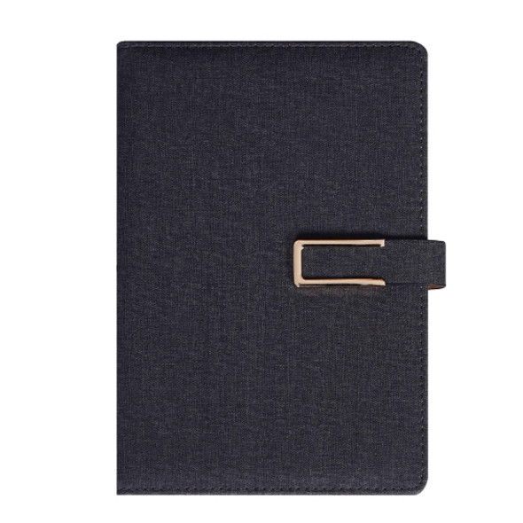 2 PCS Business Notebook Cloth Pattern PU Office Notebook, Specification: A5(Dark Gray)