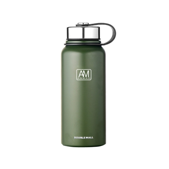 AM 304 Stainless Steel Vacuum Flask Large Capacity Portable Outdoor Sports Kettles, Capacity: 1500ml(Green)