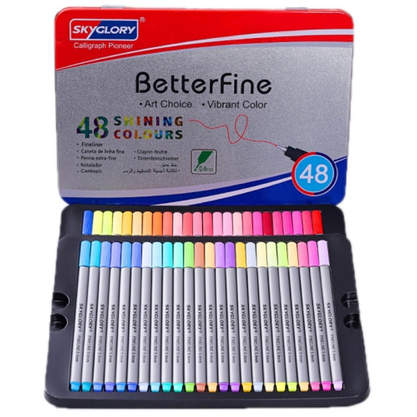 Skyglory Student Art Watercolor Painting Hook Line Pen Set，Specification： 48 Colors