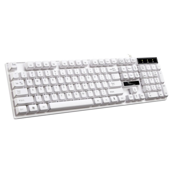 ZGB Q17 104 Keys USB Wired Suspension Gaming Office Keyboard for Laptop, PC(White)