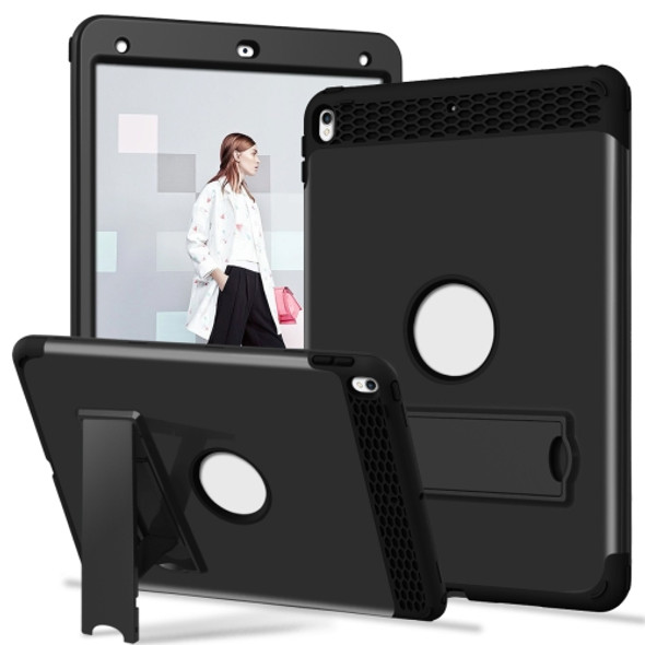 3 in 1 Honeycomb Silicone + PC Shockproof Protective Case with Holder For iPad Pro 10.5 inch(Black)