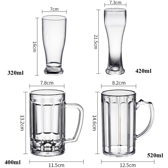 400ml   No. 12 Cup  Acrylic Beer Glass KTV Bar Beer Glass