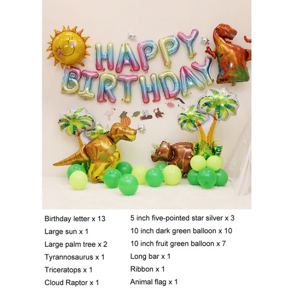 Children Birthday Party Theme Balloon Package Kindergarten Stage Background Wall Decoration Specification： Dinosaur Paradise Birthday A