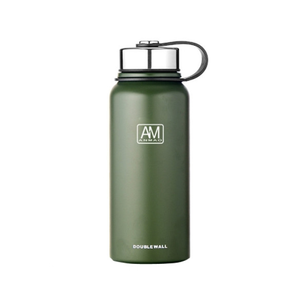 AM 304 Stainless Steel Vacuum Flask Large Capacity Portable Outdoor Sports Kettles, Capacity: 800ml(Green)