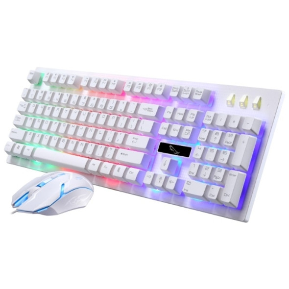 ZGB G20 1600 DPI Professional Wired RGB Backlight Mechanical Feel Suspension Keyboard + Optical Mouse Kit for Laptop, PC(White)