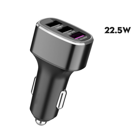 Three USB Ports Car Fast Charging Charger For Huawei/For OPPO/VIVO/OnePlus And Other Flash Charging, Model: GT680 Gray