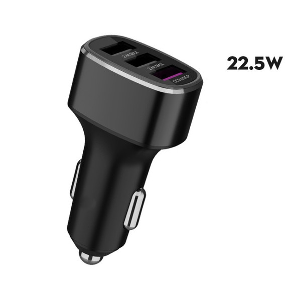 Three USB Ports Car Fast Charging Charger For Huawei/For OPPO/VIVO/OnePlus And Other Flash Charging, Model: GT680 Black