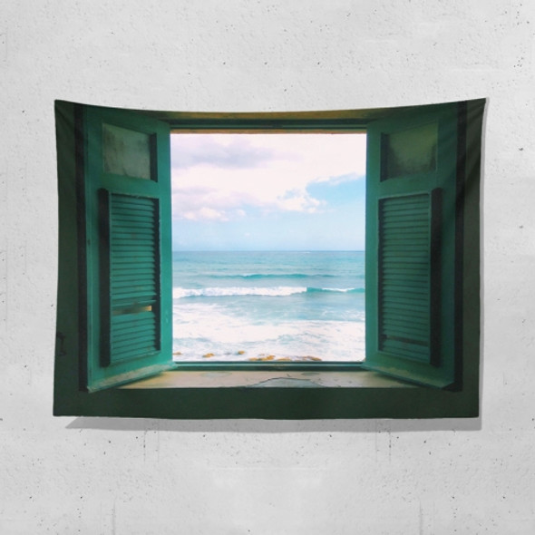 Sea View Window Background Cloth Fresh Bedroom Homestay Decoration Wall Cloth Tapestry, Size: 200x150cm(Window-7)