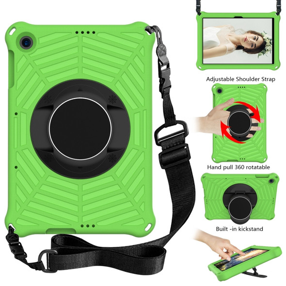 For Huawei MatePad T 10 / T 10s Spider King EVA Protective Case with Adjustable Shoulder Strap & Holder(Green)