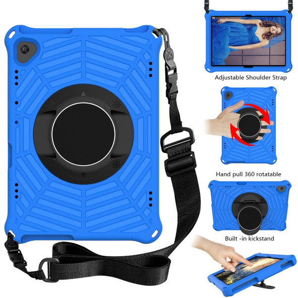 For Huawei MediaPad T5 Spider King EVA Protective Case with Adjustable Shoulder Strap & Holder(Blue)