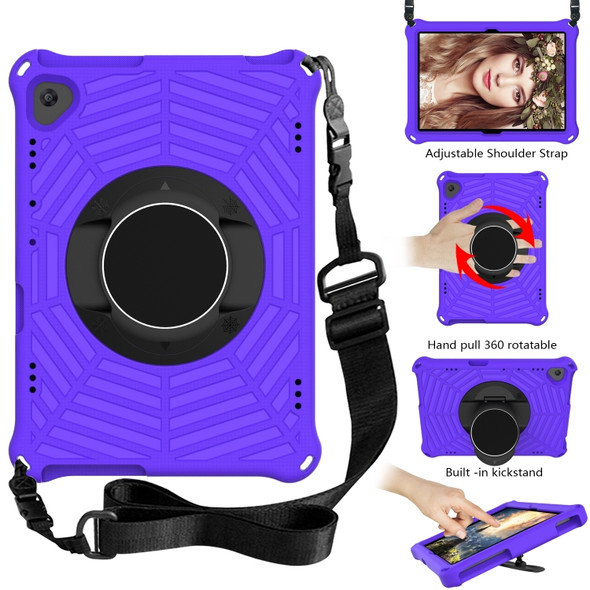 For Huawei MediaPad T5 Spider King EVA Protective Case with Adjustable Shoulder Strap & Holder(Purple)