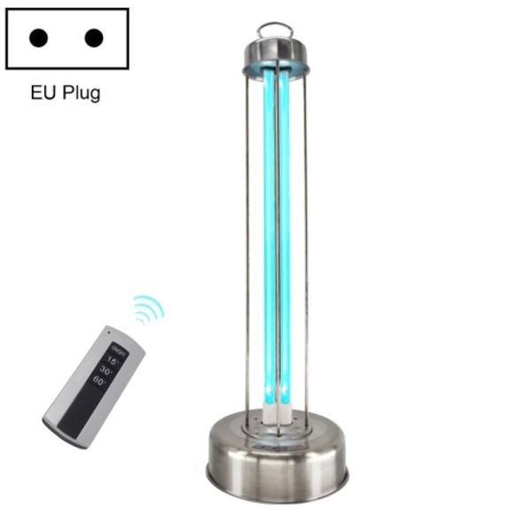 75W Remote Control Portable Mobile Stainless Steel Sterilization Table Lamp(EU Plug Ultraviolet+Ozone)