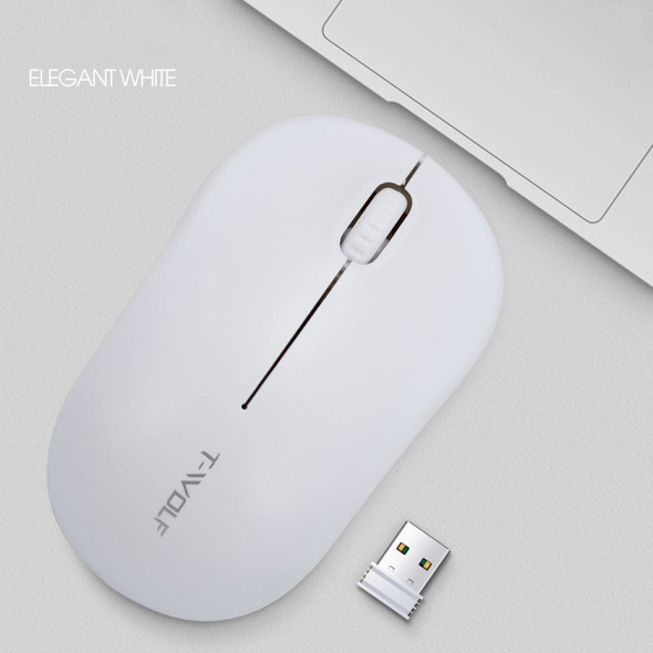 T-WOLF Q4 3 Keys 2.4GHz Wireless Mouse Desktop Computer Notebook Game Mouse(White)