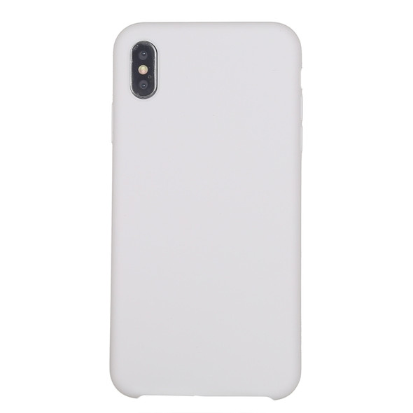 Four Corners Full Coverage Liquid Silicone Protective Case Back Cover for iPhone XS Max(White)