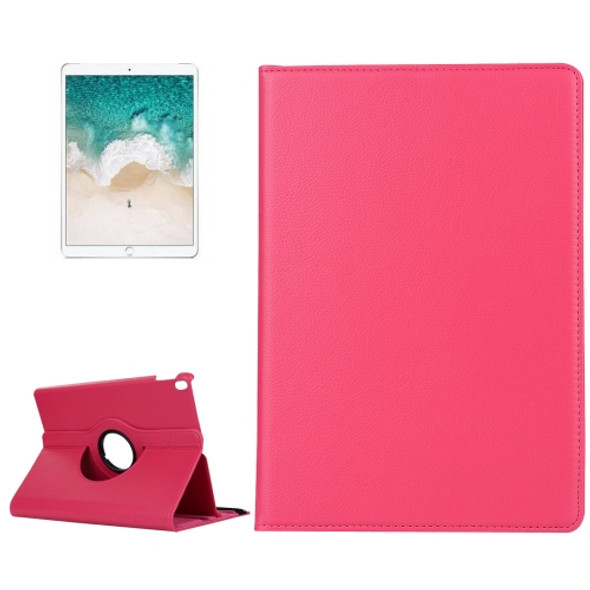 Litchi Texture 360 Degree Spin Multi-function Horizontal Flip Leather Protective Case with Holder for iPad Pro 10.5 inch / iPad Air (2019) (Magenta)