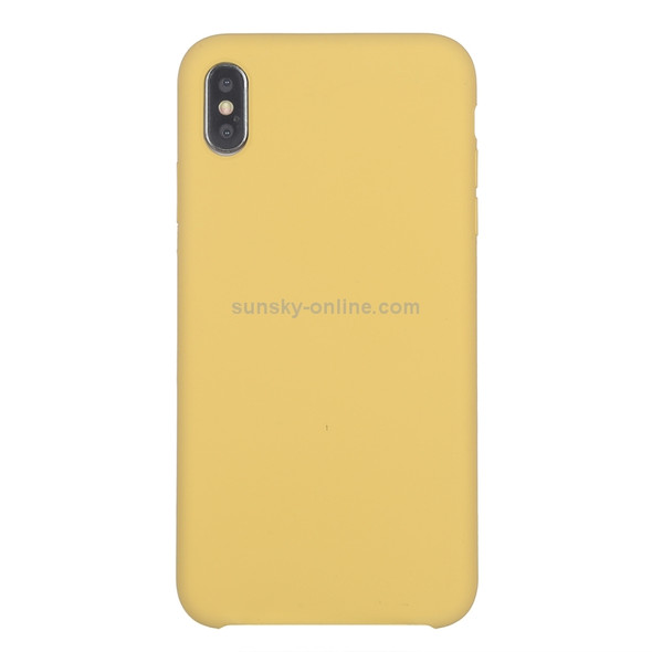 Four Corners Full Coverage Liquid Silicone Protective Case Back Cover for  iPhone XS Max(Yellow)