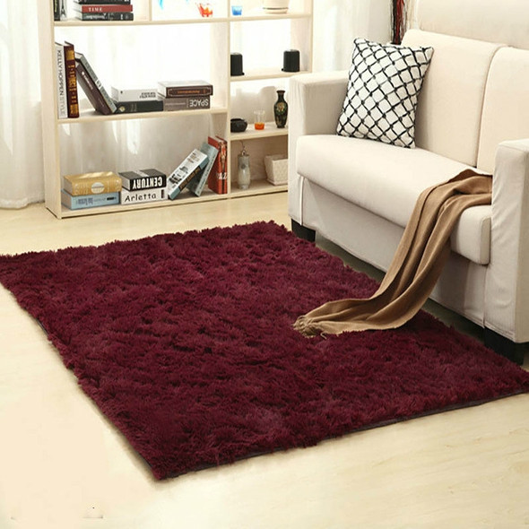 Shaggy Carpet for Living Room Home Warm Plush Floor Rugs fluffy Mats Kids Room Faux Fur Area Rug, Size:160x200cm(Wine Red)