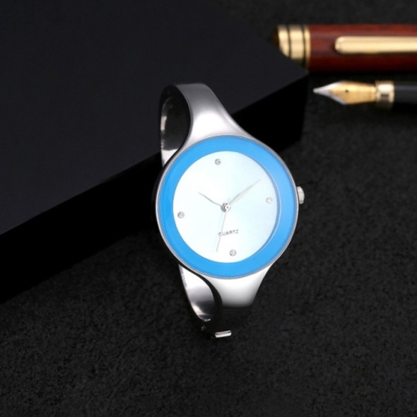 2 PCS Women Simple Style Alloy Thin Strap Quartz Watch(Blue)