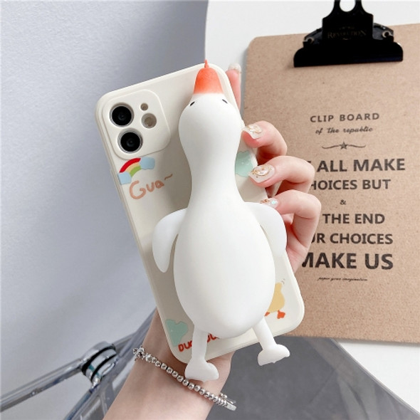 Silicone Duck Soft TPU Protective Case For iPhone 11 Pro(White)