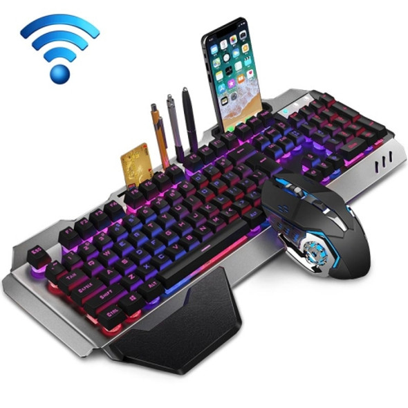 K680 Rechargeable Wireless Keyboard and Mouse Set(Black Mixed Color)