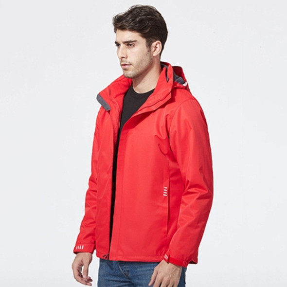 Mens Detachable Two Piece Warm, Waterproof And Breathable Couples Stormsuit (Color:Red Size:XXXL)
