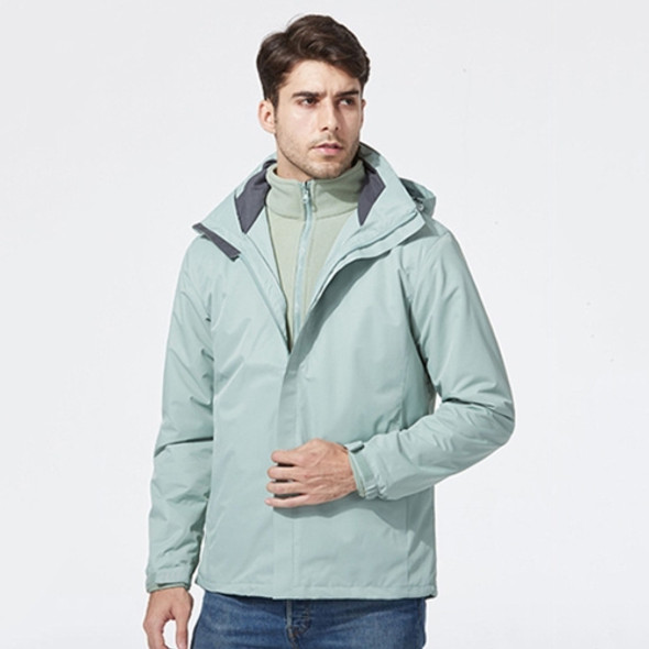 Mens Detachable Two Piece Warm, Waterproof And Breathable Couples Stormsuit (Color:Green Size:M)