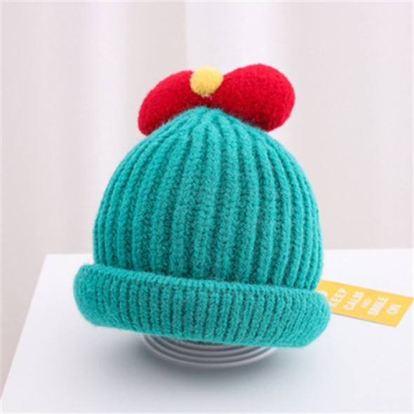 Children Hats  Cute Princess Bow Autumn and Winter Baby Woolen Hats, Size: 48-52cm(Green)