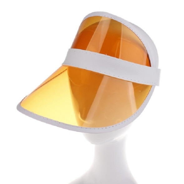 2 PCS PVC Outdoor Transparent Sun Hat Visor Cap for Male / Female(Adult Orange)