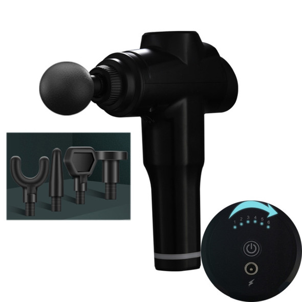 Muscles Relax Massager Portable Fitness Equipment Fascia Gun, Specification: 6206 6 Gears Black(AU Plug)