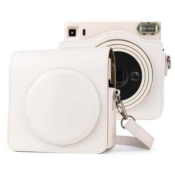 Full Body PU Leather Case Camera  Bag with Strap for FUJIFILM instax Square SQ1 (White)