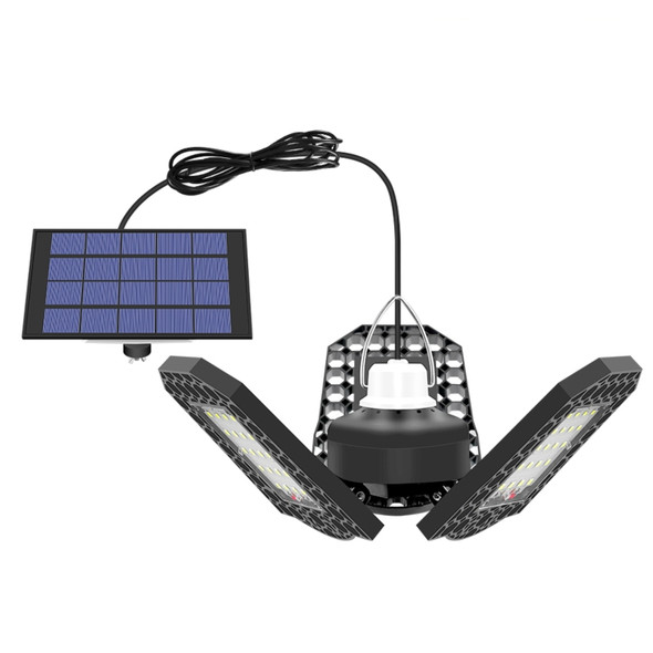 1 in 1 Outdoor Solar Waterproof Garden Decoration LED Folding Tri-Leaf Lamp Garage Light(Warm White Light)