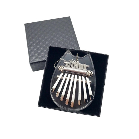 Mini 8 Tone Thumb Piano Kalimba Musical Instruments, Gift Box(Acrylic Chinchilla)
