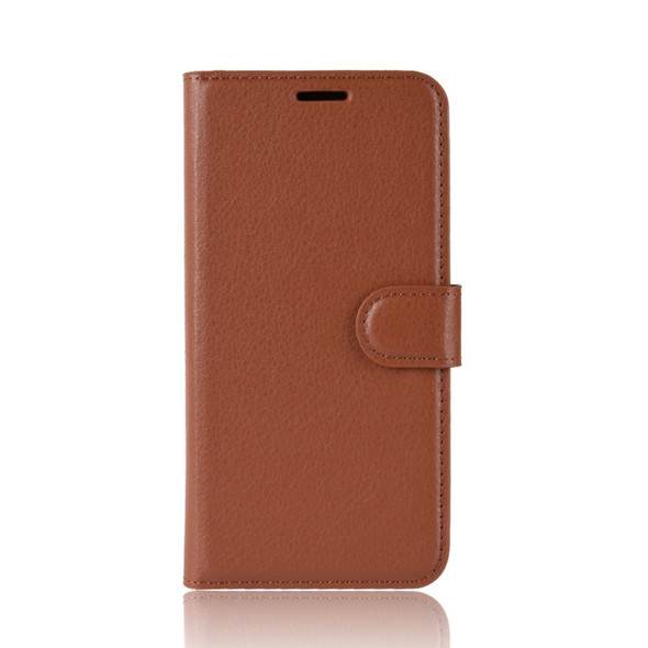 Litchi Texture Horizontal Flip Leather Case for Alcatel 1C 2019, with Holder & Card Slots & Wallet(Brown)