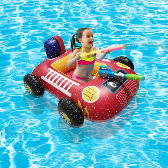 Inflatable Bumper Car Seat Children Water Jet Swimming Ring Outdoor Pool Playing Toy(Red)