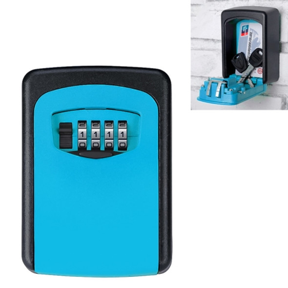 Wall-hanging Key Storage Box with Metal 4-Digit Password Lock(Blue)