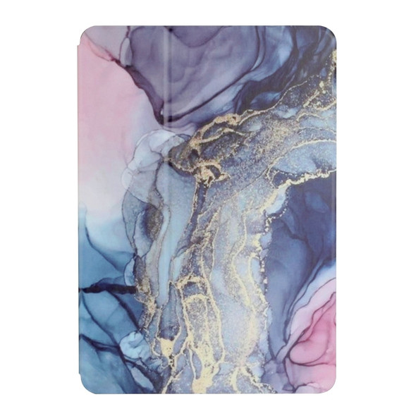 For Huawei Mate Pad T8-8.0 Dual-folding Coloured Drawing Voltage Horizontal Flip PU Leather Case with Holder(Phnom Penh Marble)