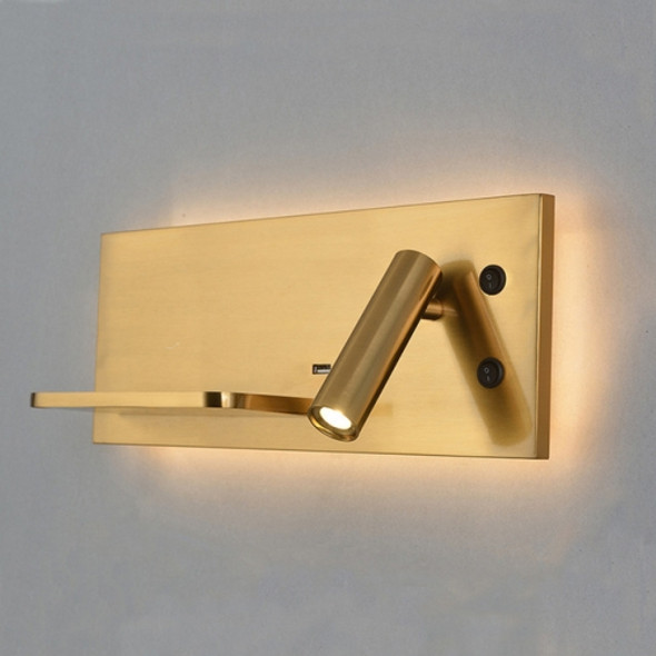 Left Wireless Wall Lamp USB 5V Charger Wall Lights Hotel Headboard Reading Lighting Spot Luminaire Lamp(Antique Copper)