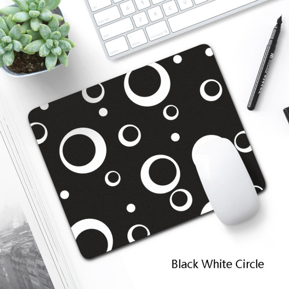 6 PCS Non-Slip Mouse Pad Thick Rubber Mouse Pad, Size: 21 X 26cm(Black White Circle)