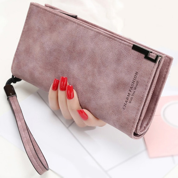 Long Wallet Zipper Coin Purse Cards ID Holder Clutch Woman Wallet(Pink)