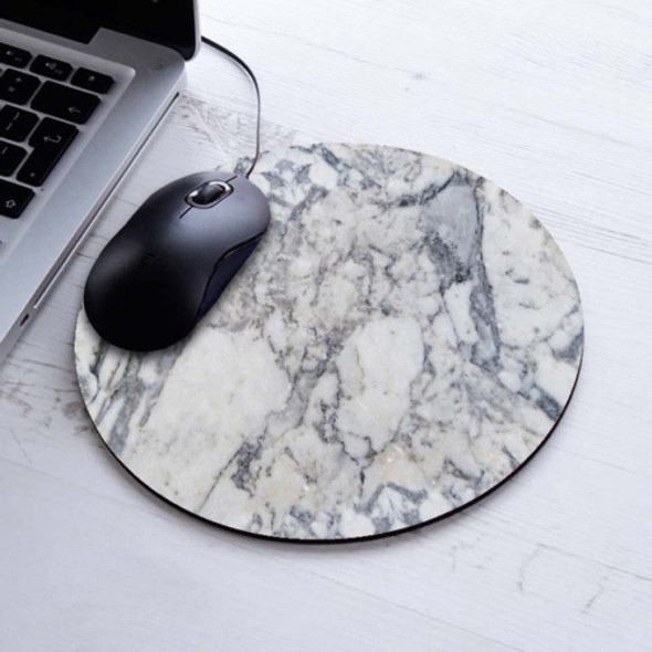 3 PCS Marbled Round Mouse Pad Rubber Non-Slip Mouse Pad, Size:  22 x 22cm Not Overlocked(Marble No. 8)